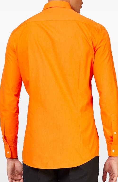 Opposuits The Orange Modern Tailored Fit Wrinkle Resistant Button-up Shirt In Orange