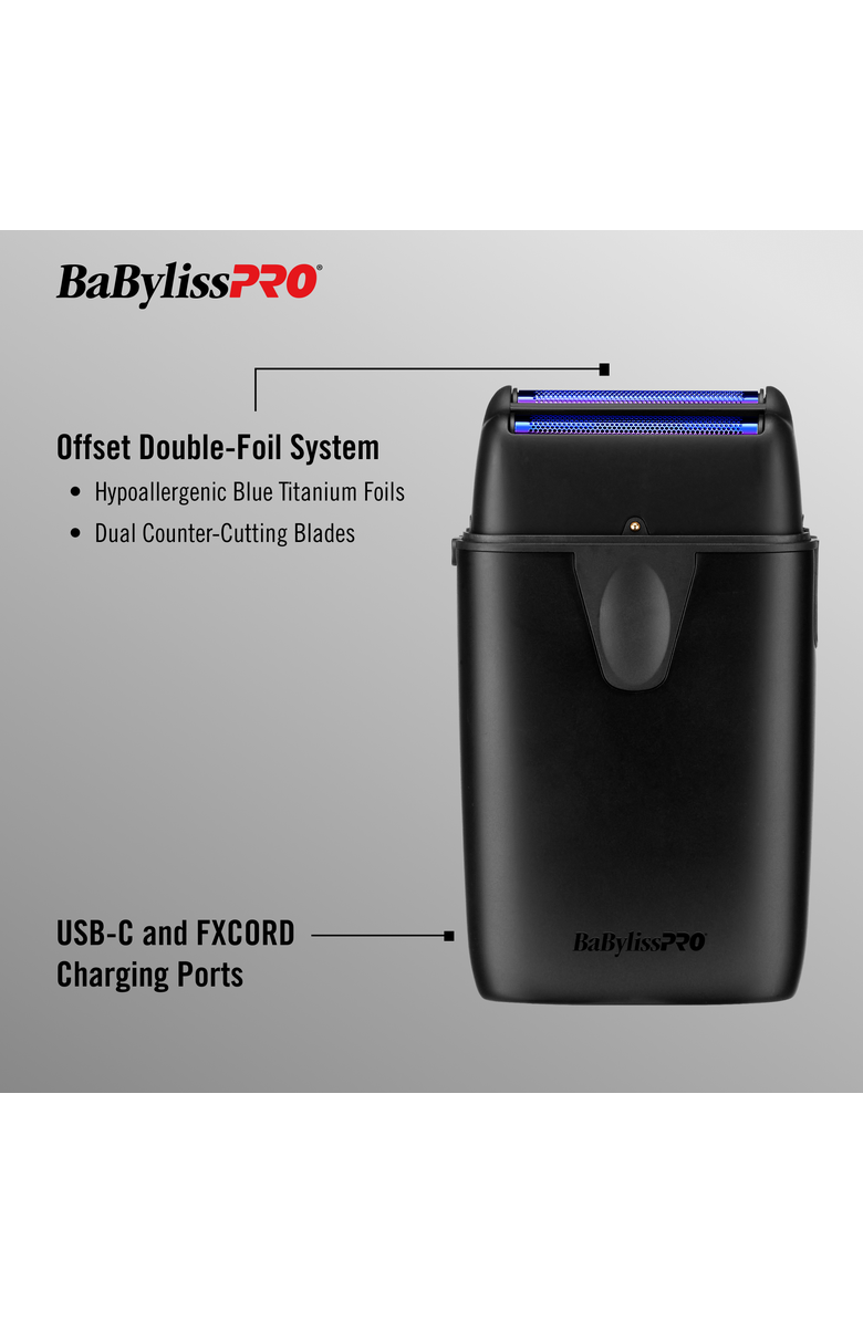 BaBylissPRO Matte Black UV-Disinfecting Double-Foil Shaver, Alternate, color, Black