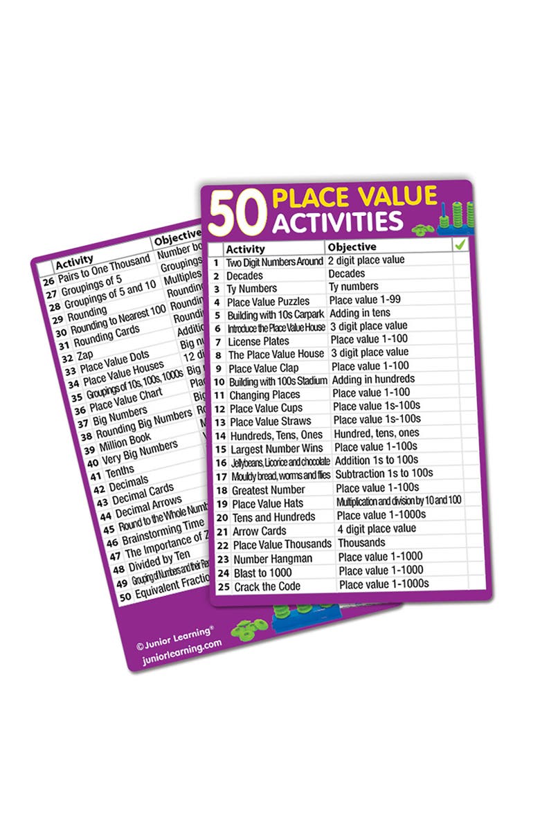 Junior Learning 50 Place Value Activities, Alternate, color, Multicolored
