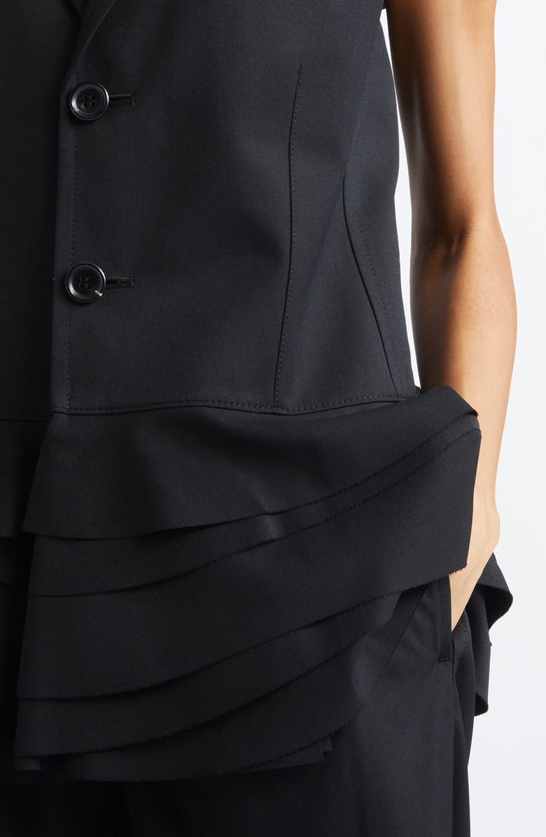 Tao Comme des Garçons Yarn Dyed Gabardine Vest, Alternate, color, Black