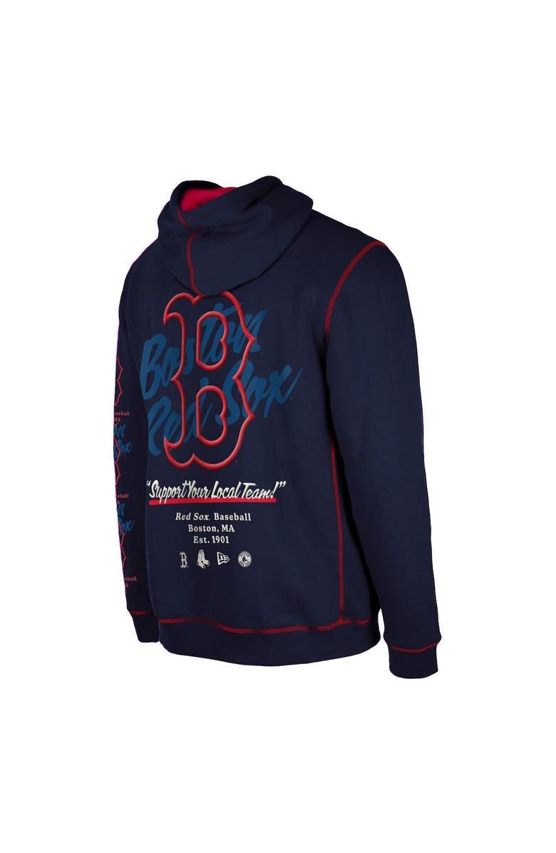 New Era Men's New Era Navy Boston Red Sox Team Split Pullover Hoodie, Alternate, color, Navy