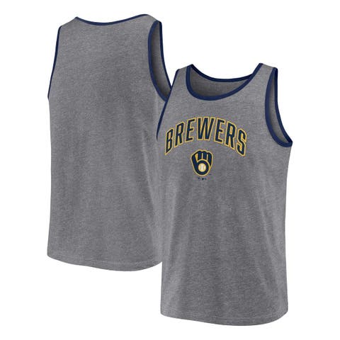 Men's Fanatics Branded  Heather Gray Milwaukee Brewers Primary Tank Top