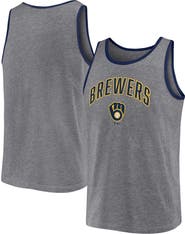 FANATICS Men's Fanatics Branded  Heather Gray Milwaukee Brewers Primary Tank Top