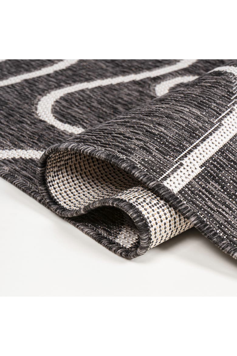 Nolan Modern Coastal Organic Shapes Indoor/Outdoor Area Rug, Alternate, color, Black/Cream