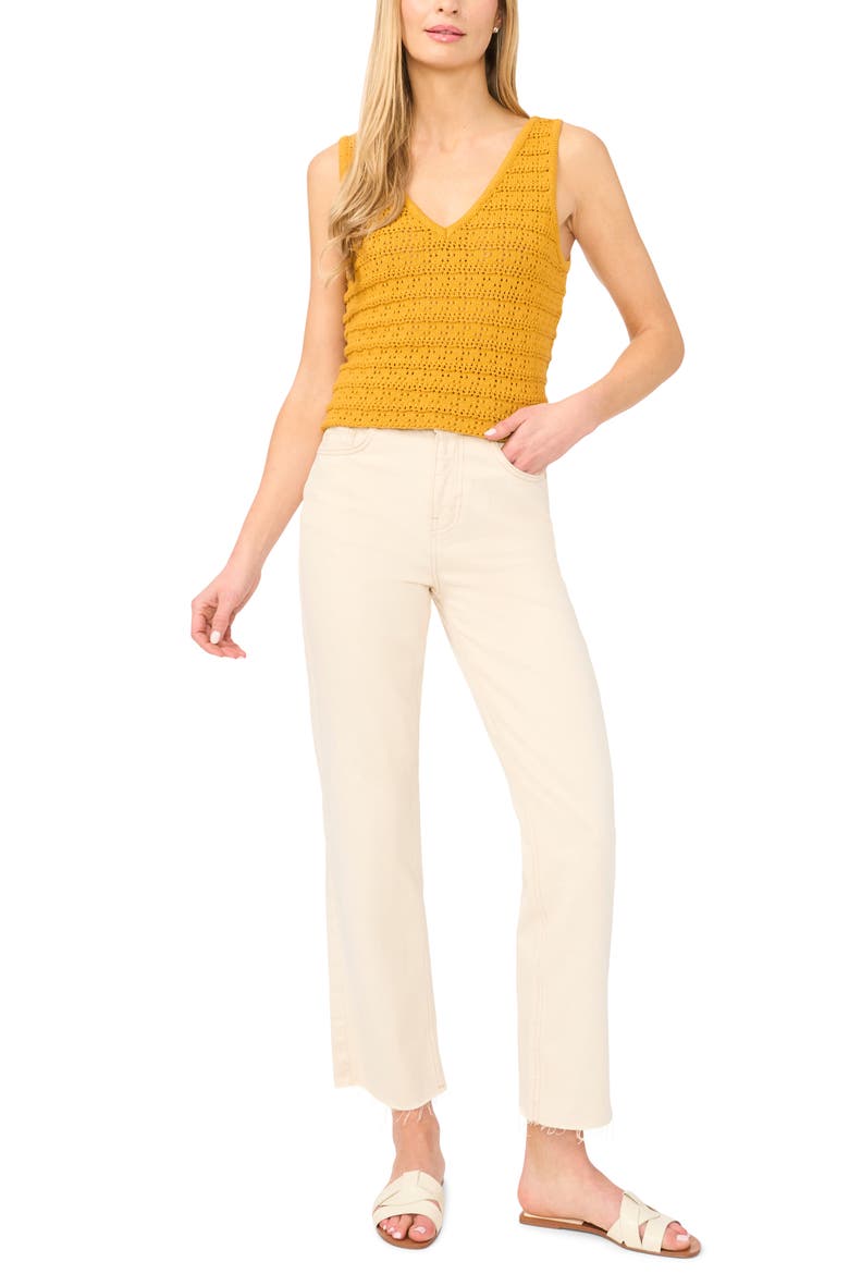 Openwork Sleeveless Sweater, Alternate, color, TAWNY