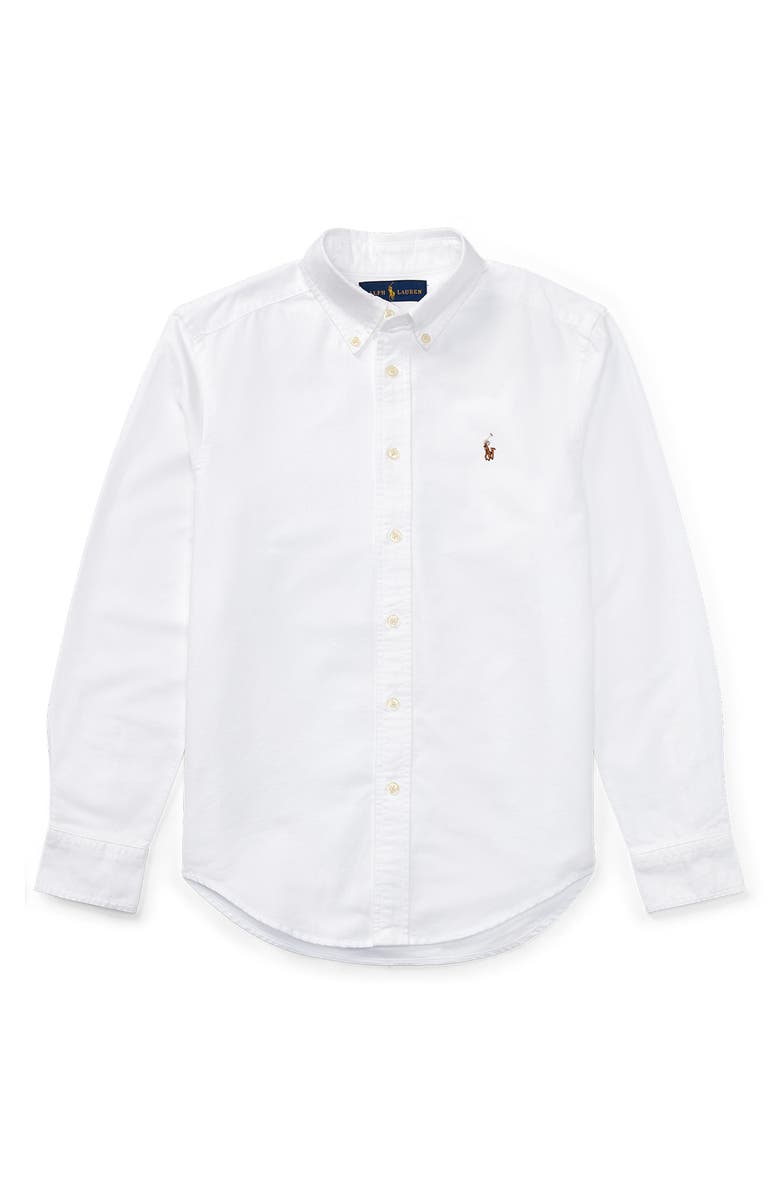 Polo Ralph Lauren Kids' Oxford Cotton Button-Down Shirt, Main, color, White