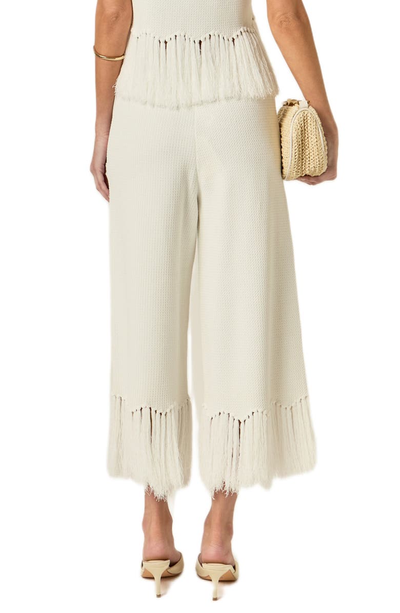 English Factory Fringe Detail Knit Pants, Alternate, color, Off White
