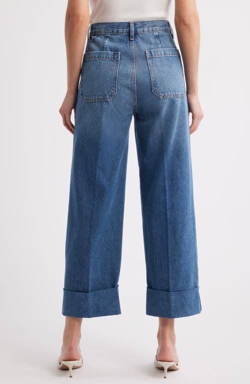 Shop Frame The Utility Cuff Wide Leg Jeans