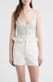 LoveShackFancy Avra Lace Peplum Camisole