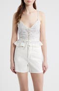 LoveShackFancy Avra Lace Peplum Camisole