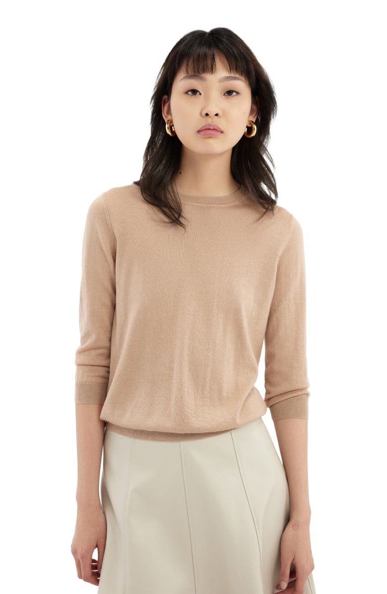 GOBI Mongolian Cashmere Silk Cashmere Crew Neck Top, Alternate, color, 
