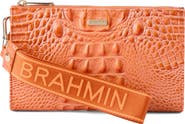 Brahmin Adia Croc Embossed Leather Wristlet