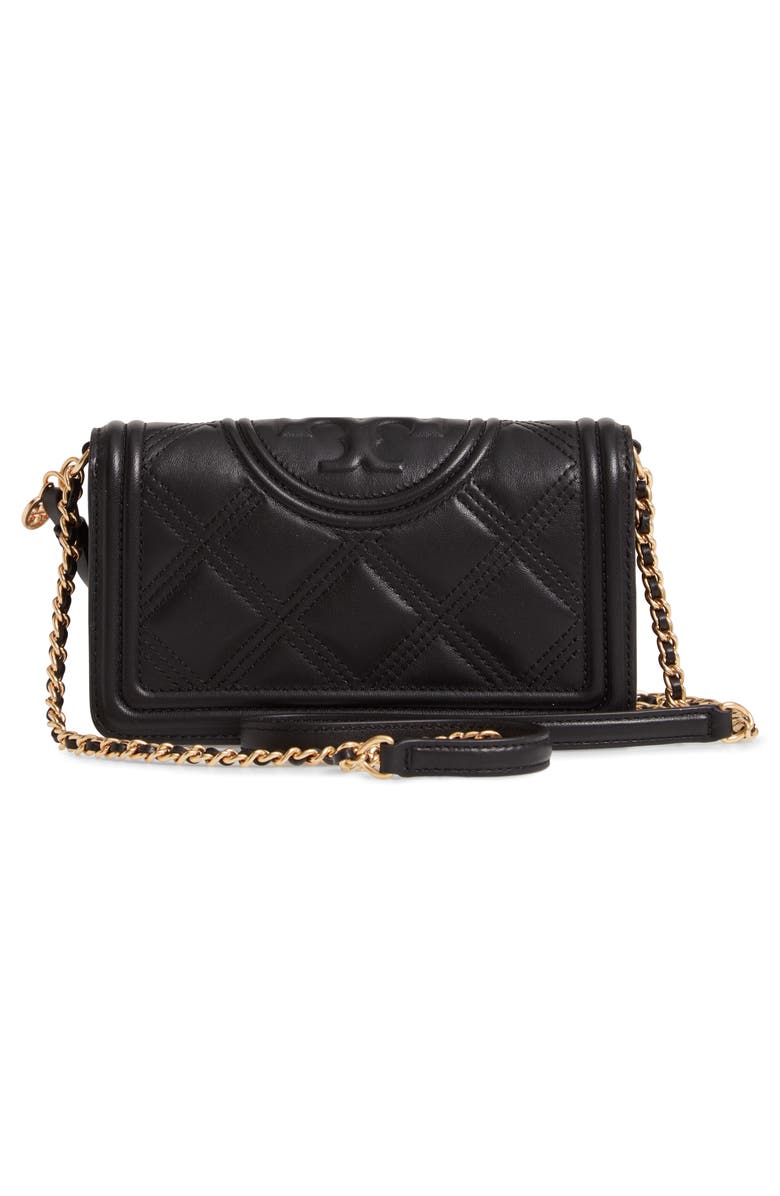 Tory Burch Fleming Quilted Leather Wallet on a Chain, Alternate, color,