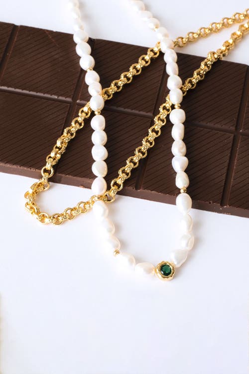 Classicharms Ella Freshwater Pearl Necklace Set In Gold