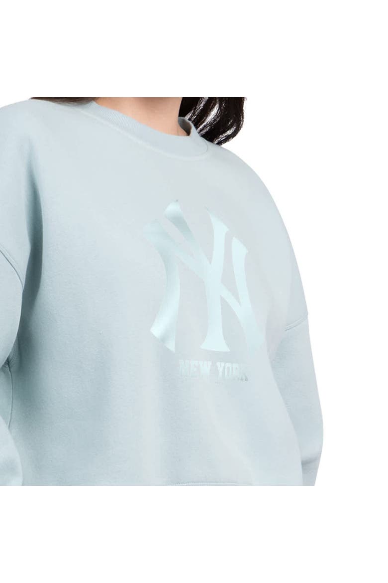 Women's Starter Mint New York Yankees Pastels Boxy Fleece Sweatshirt, Alternate, color, Mint