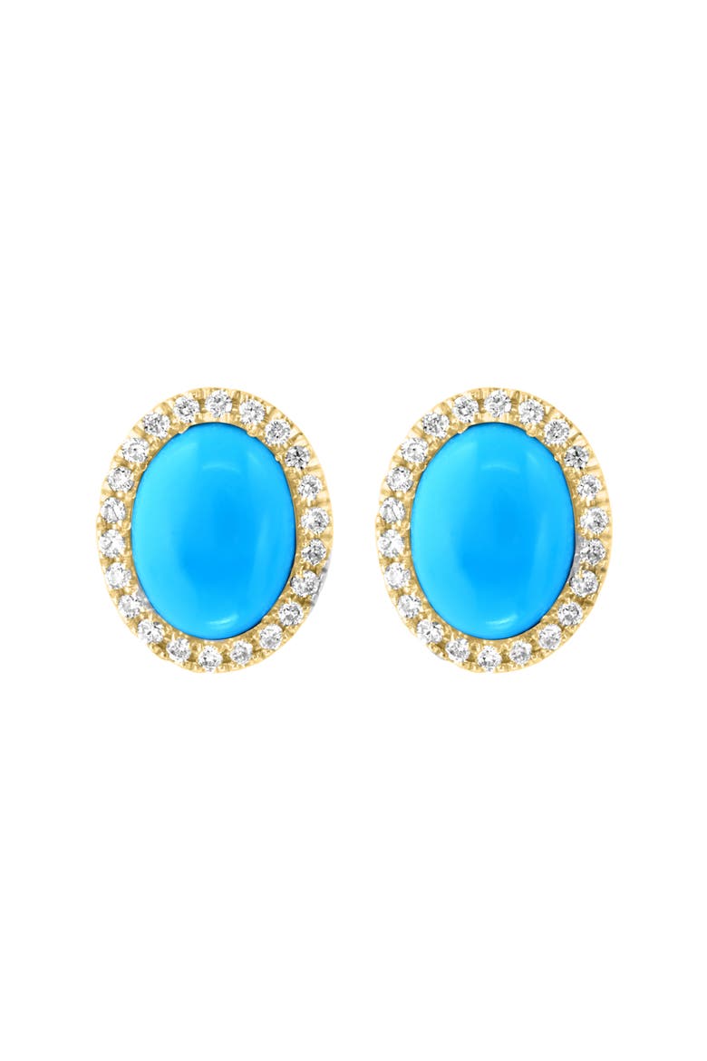 Turquoise & Diamond Earrings, Alternate, color, BLUE