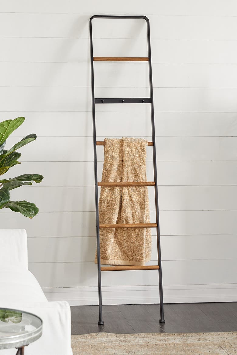 Black Metal 6-Rack Ladder, Alternate, color, BLACK