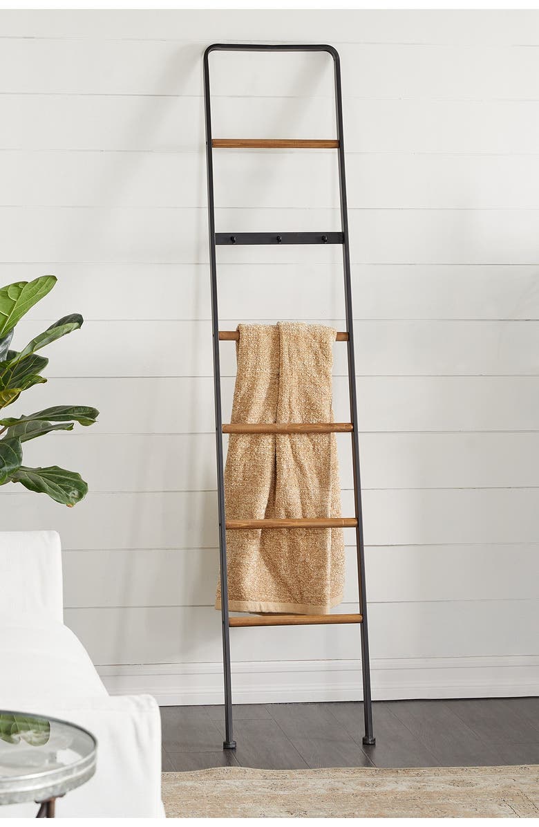 WILLOW ROW Black Metal 6-Rack Ladder, Alternate, color, Black