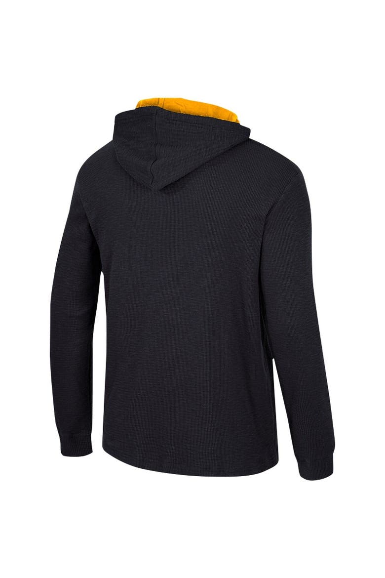 Men's Colosseum Black Iowa Hawkeyes Affirmative Thermal Hoodie Long Sleeve T-Shirt, Alternate, color, Black