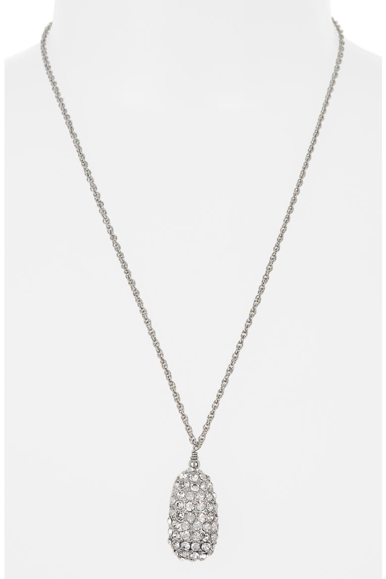 Pavé Pendant Necklace, Alternate, color, POLISHED SILVER