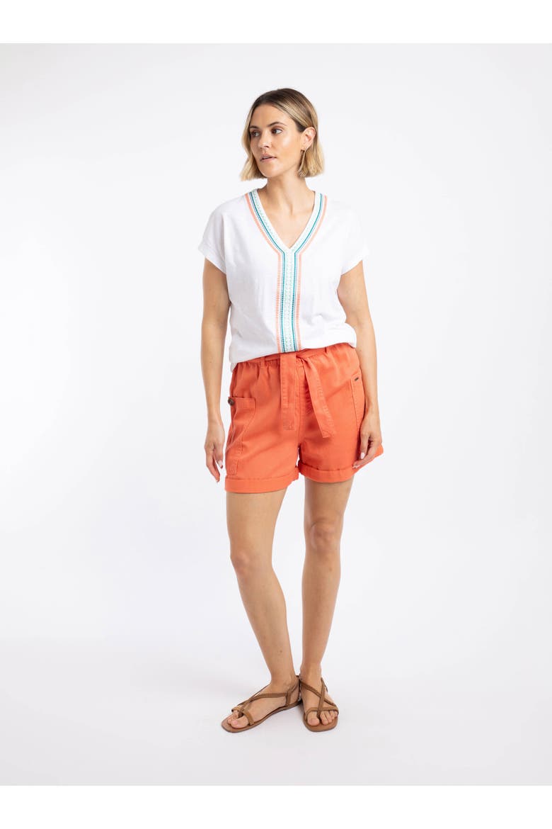 Cynthia Twill Shorts, Alternate, color, Jaffa