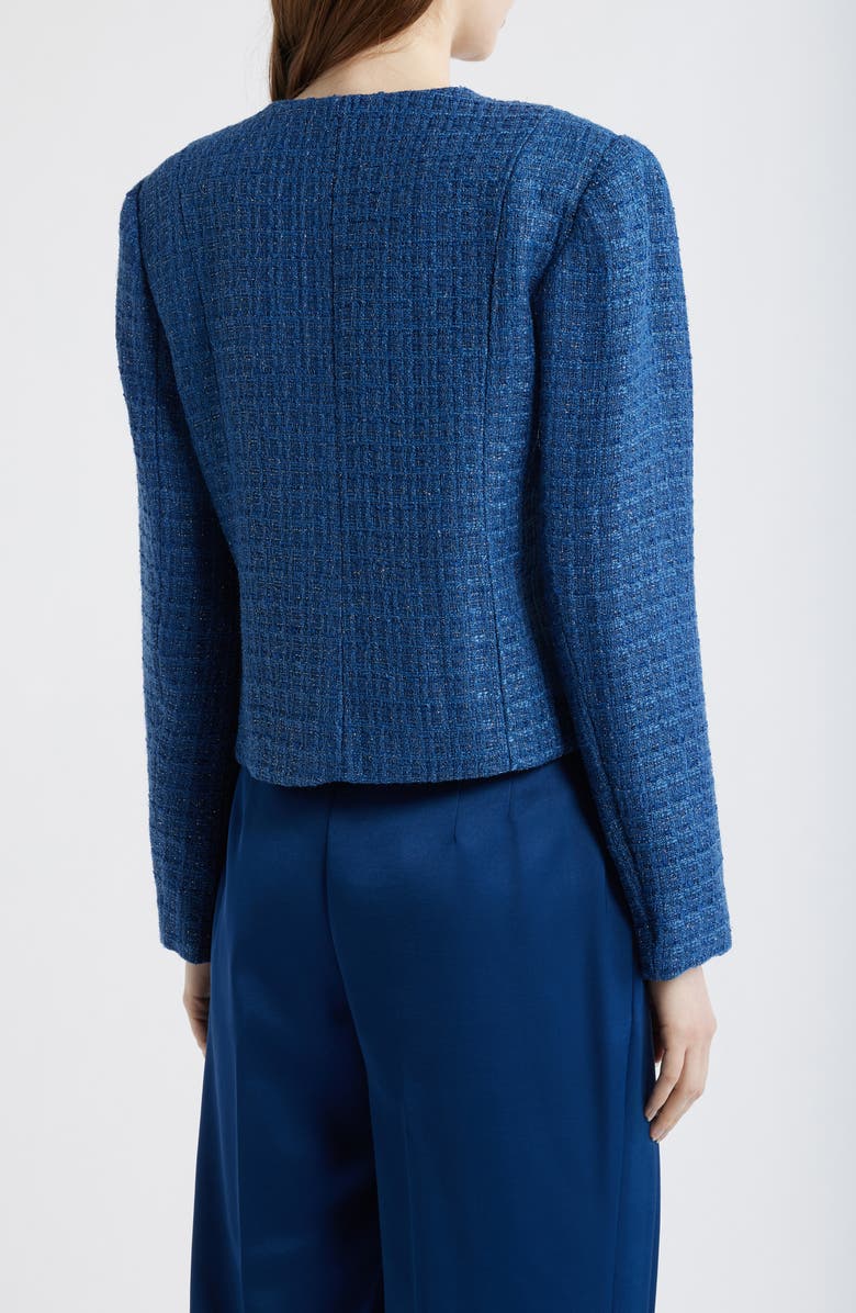 Tahari ASL Bouclé Jacket, Alternate, color, Riverside Blue