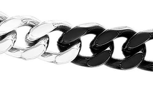 Blackjack Two-tone Cuban Chain Necklace In Black