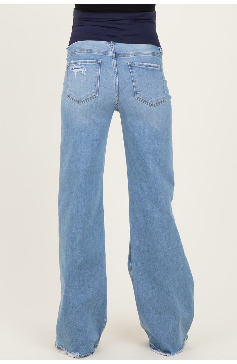 PinkBlush Distressed Knee Wide Leg Maternity Jeans, Alternate, color,