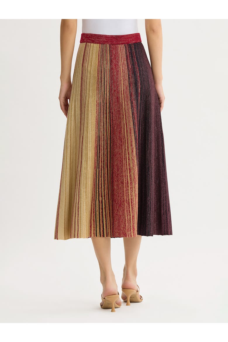 Flared Shimmer Lurex Knit Maxi Skirt, Alternate, color, Scarlet Red/Mahogany