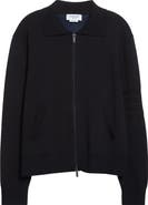 Thom Browne Double Face Zip Wool Blend Cardigan