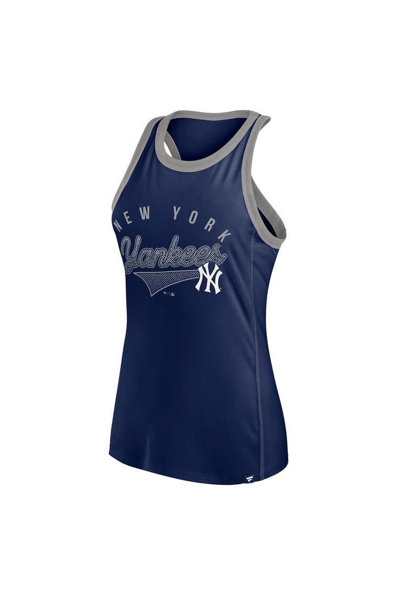 Women's Fanatics Navy New York Yankees Tailsweep Fashion Racerback Rhinestone Tank Top, Alternate, color, Navy