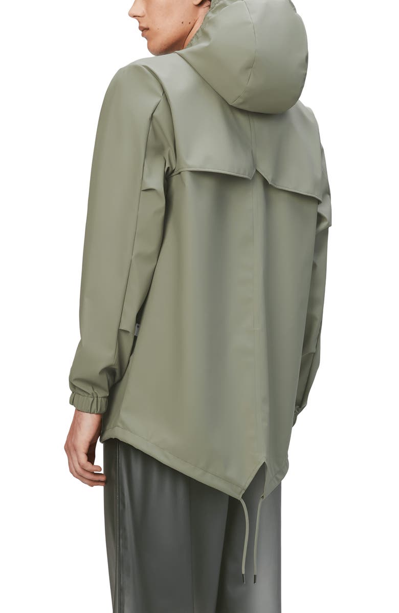 Rains Fishtail Hooded Waterproof Rain Jacket, Alternate, color, Drift