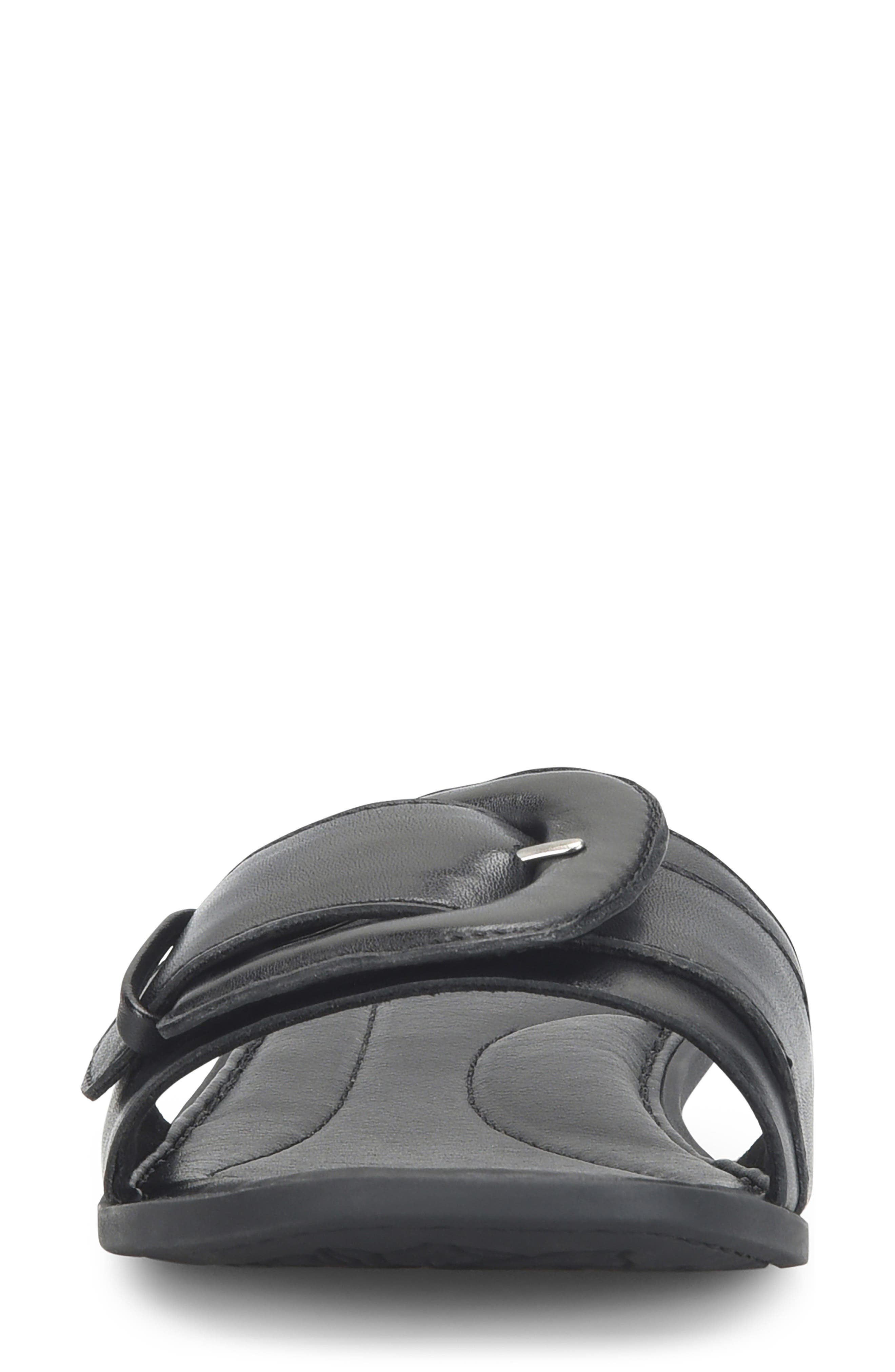 Hopi Slide Sandal, Alternate, color, BLACK LEATHER