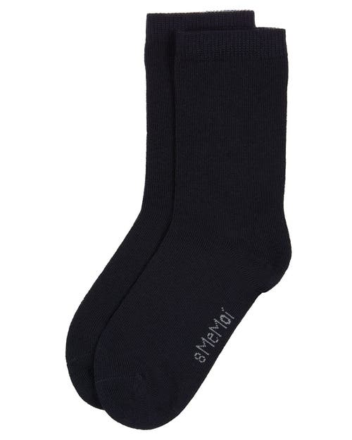 Memoi Kids' Basic Cotton Blend Crew Socks In Blue