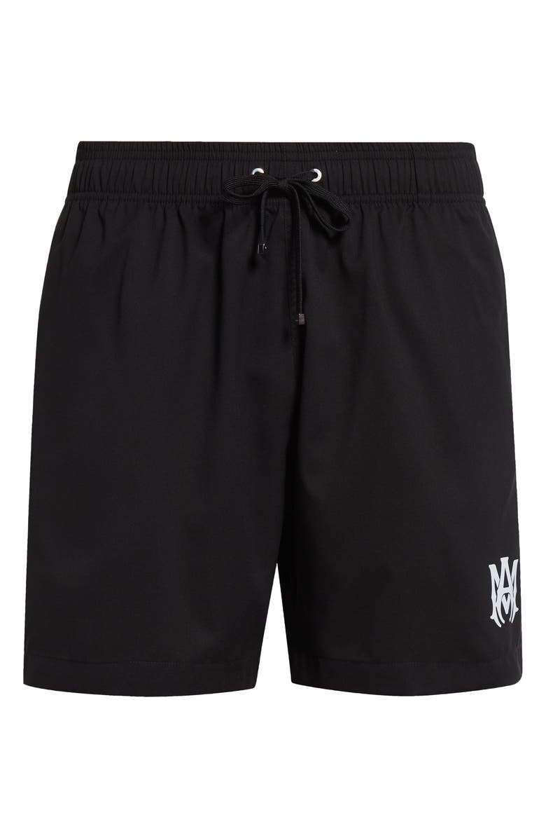 AMIRI Core Logo Swim Trunks, Alternate, color, Black