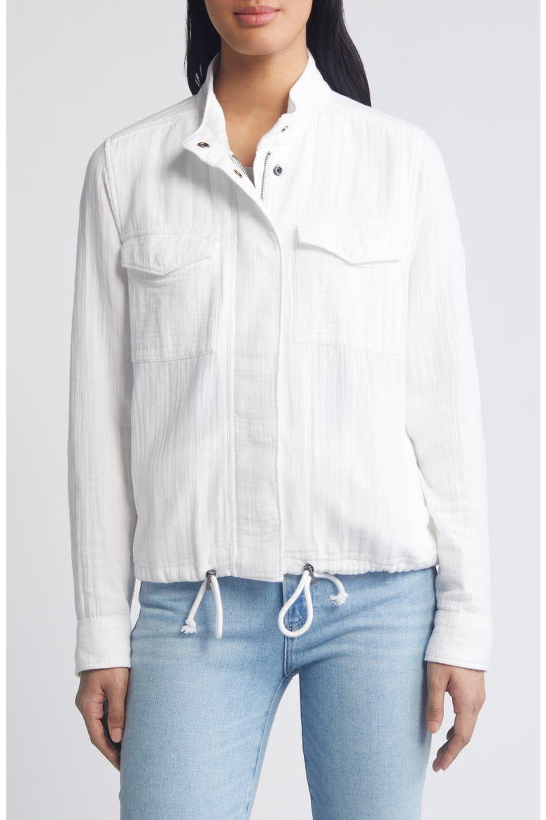 Cotton Gauze Utility Jacket, Alternate, color, WHITE