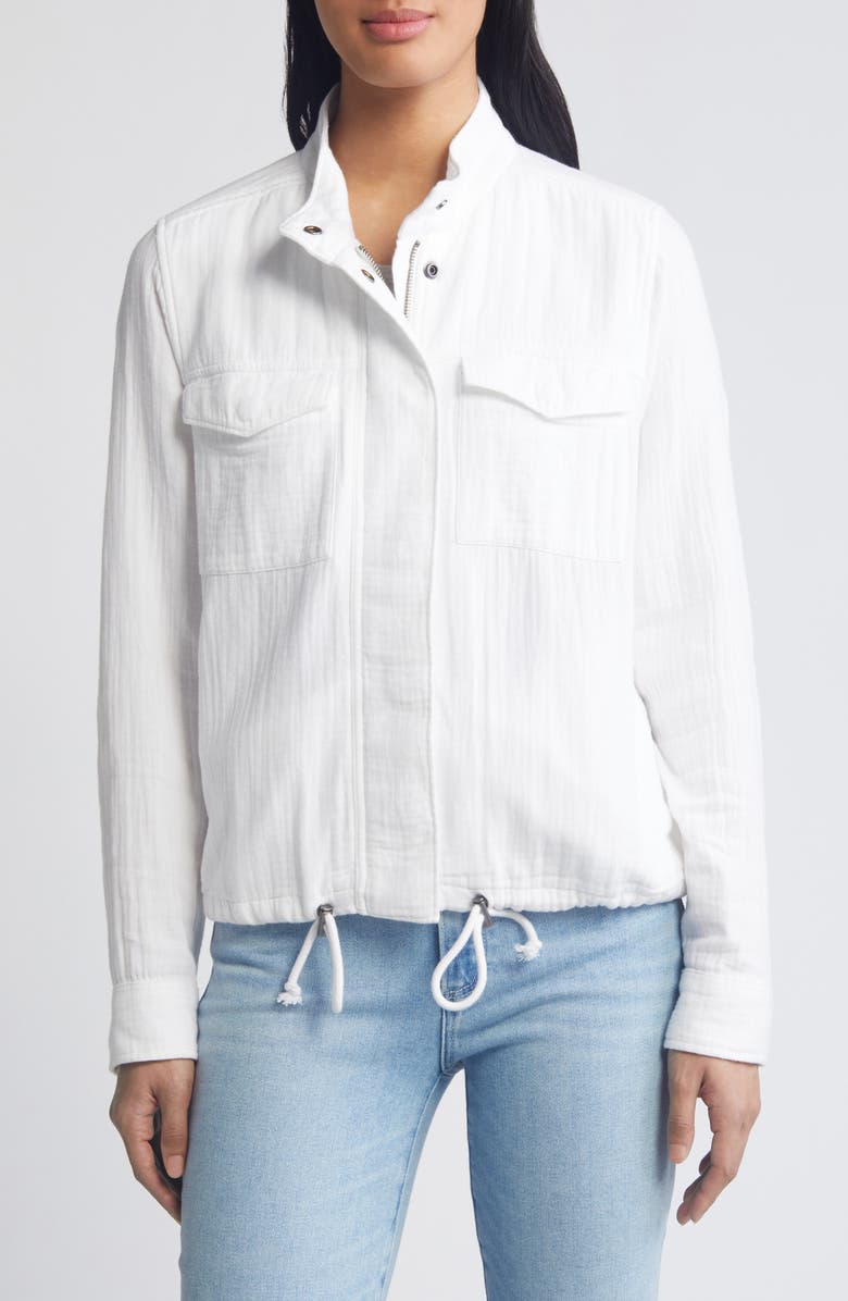 Caslon<sup>®</sup> Cotton Gauze Utility Jacket, Alternate, color, White