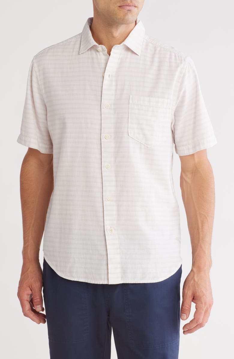 Tommy Bahama Zen Stripe Button-Up Shirt, Main, color, Abalone
