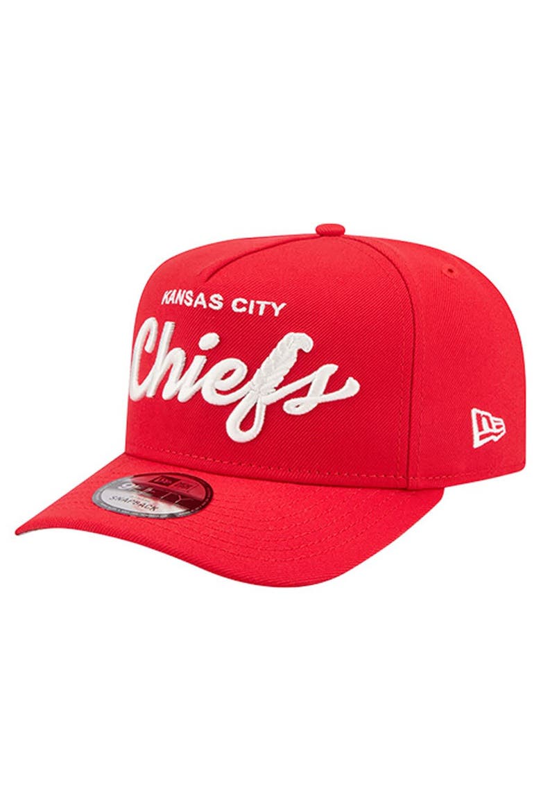 Men's New Era  Red Kansas City Chiefs Local Play A-Frame 9FIFTY Snapback Hat, Alternate, color, Red