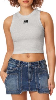 LAB C.O. OFF WHITE Graphic Rib Crop Tank