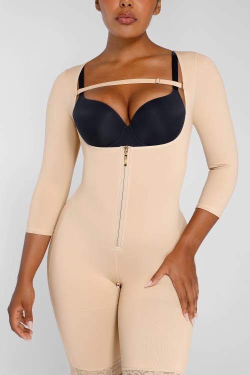 Shapellx Airslim Open Bust Butt-lifting Bodysuit In Ivory