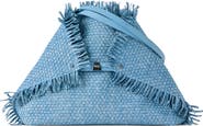 Akris Medium AI Fringed Woven Denim Convertible Tote