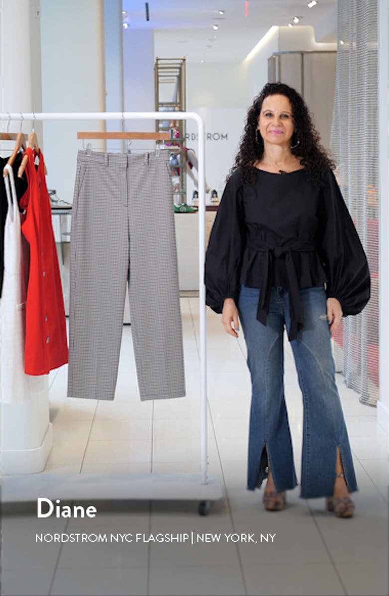 Houndstooth High Waist Straight Leg Pants, sales video thumbnail