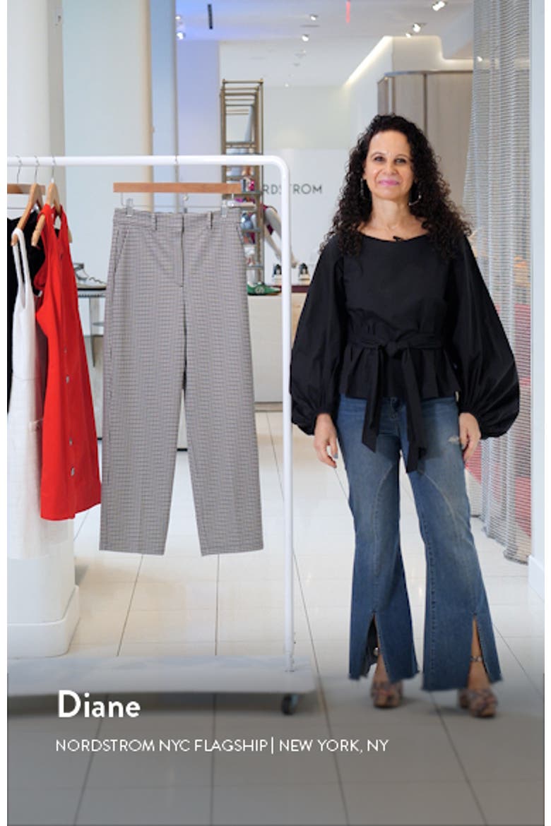 Houndstooth High Waist Straight Leg Pants video