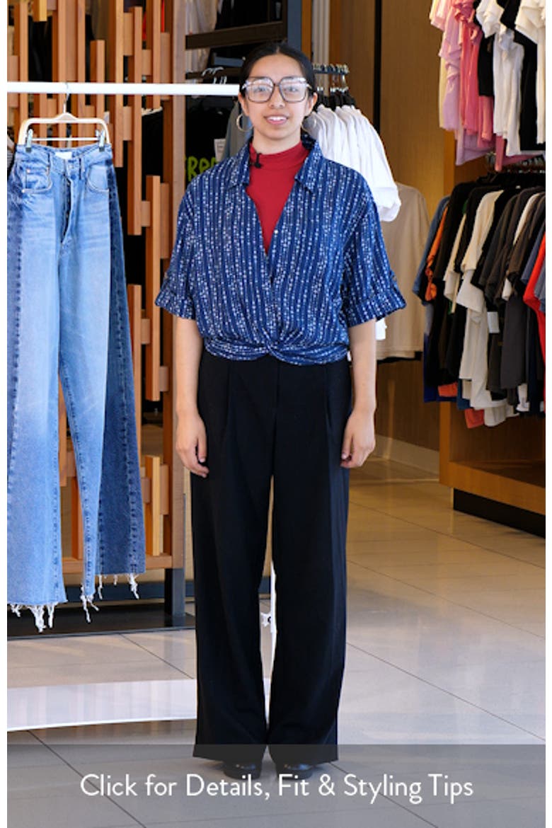 Rebel Printed Knot Front Linen Blend Top video
