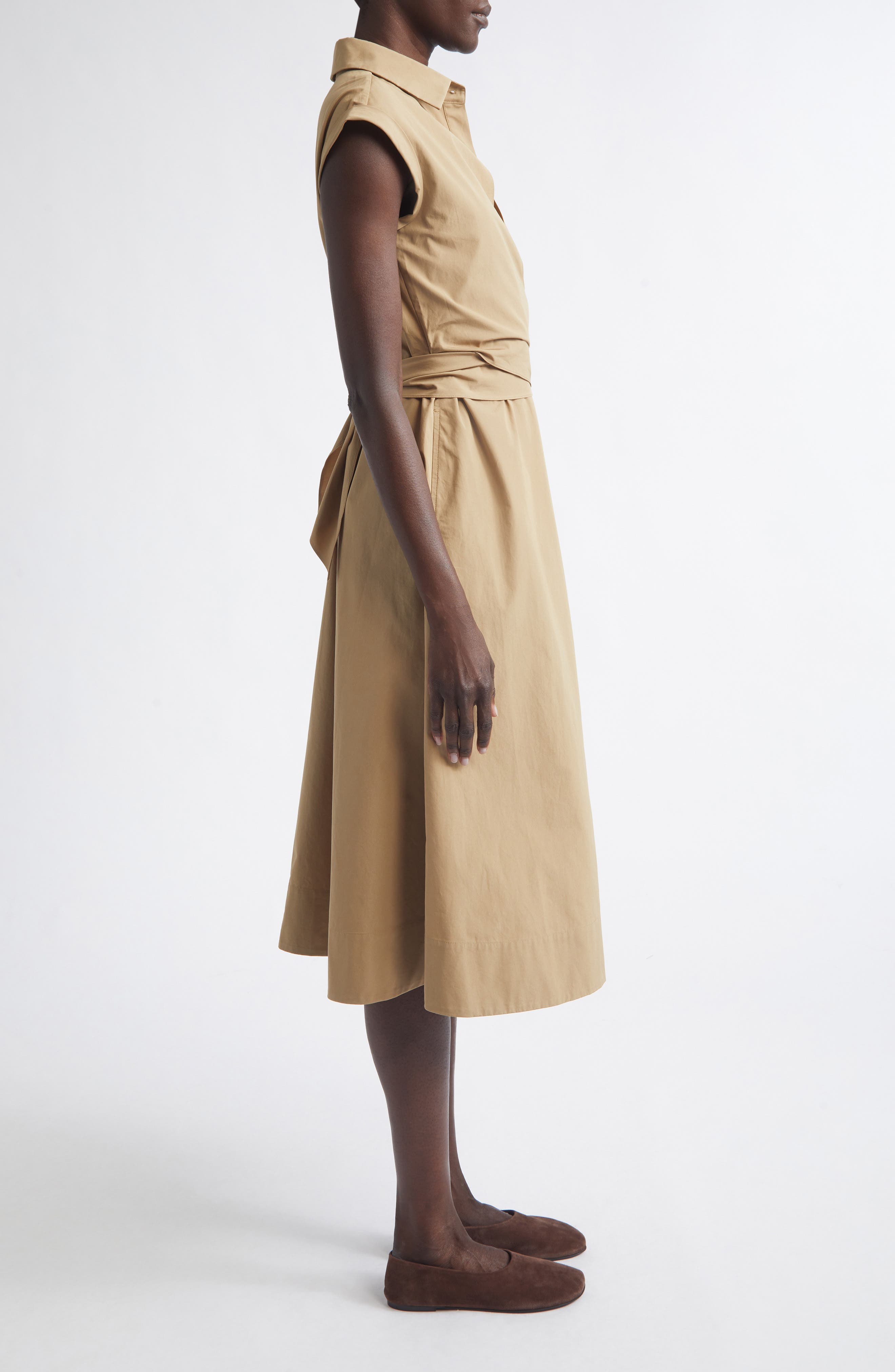Женские Lafayette 148 New York Organic Cotton Poplin Wrap Shirtdress — фото 3
