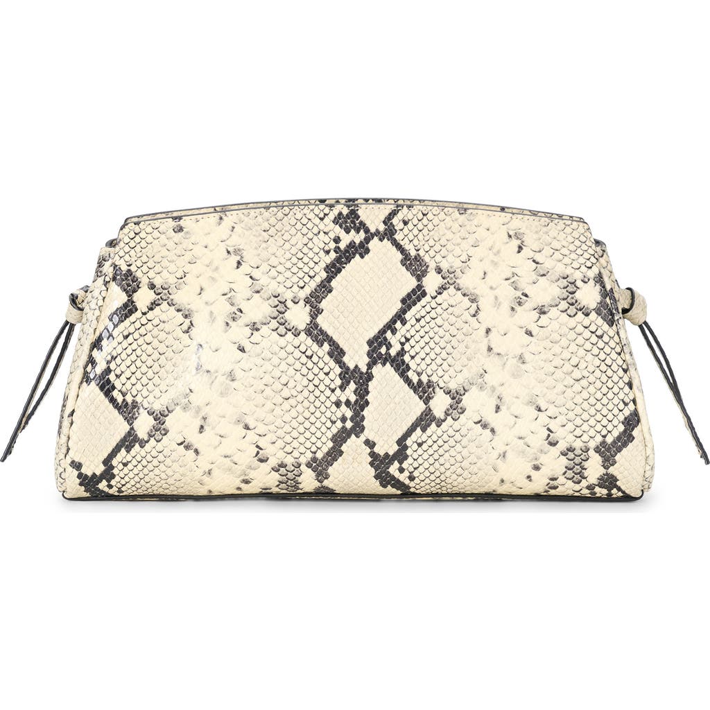 Staud Maude Convertible Leather Clutch In White