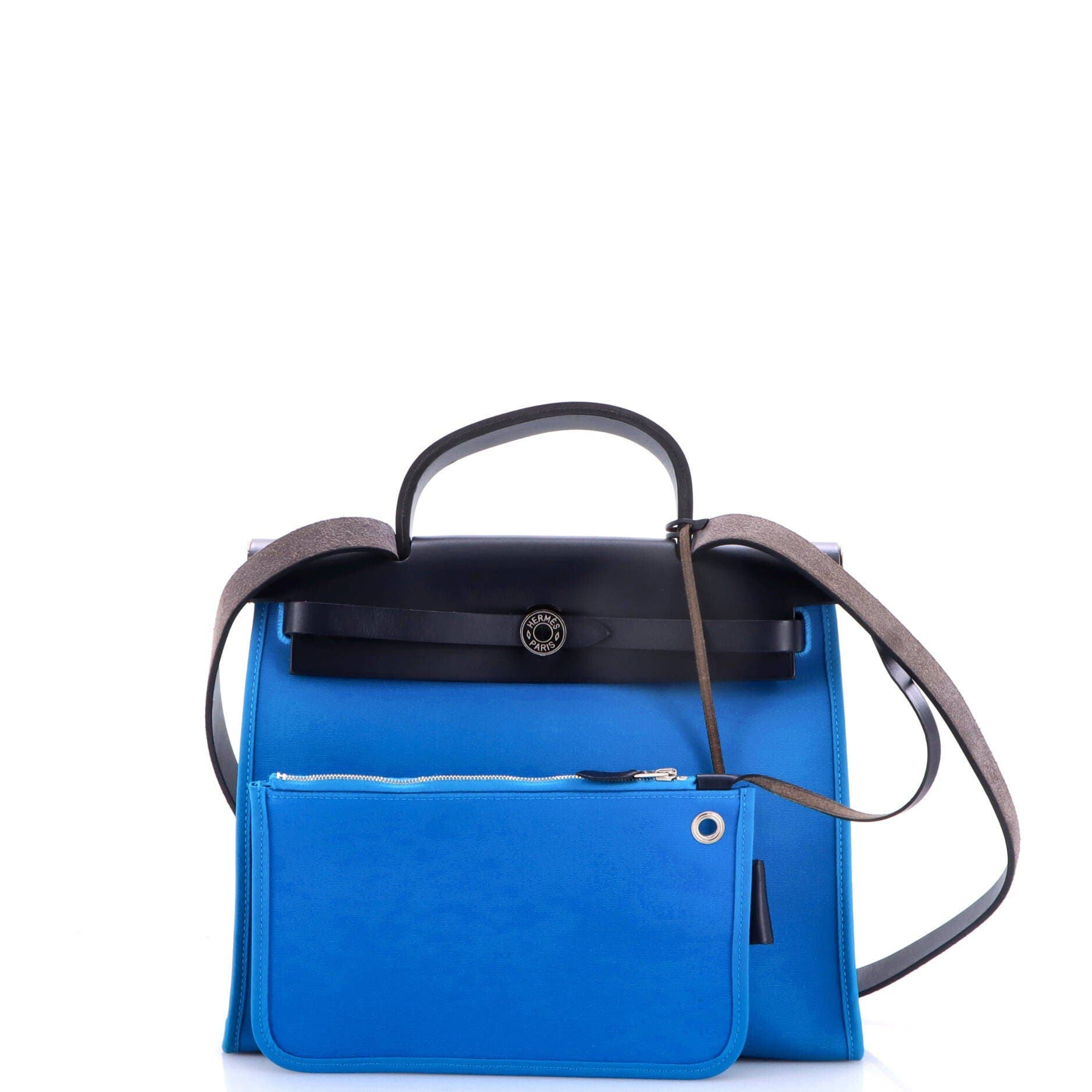 Herbag Zip Leather and Toile 31, Alternate, color, Blue