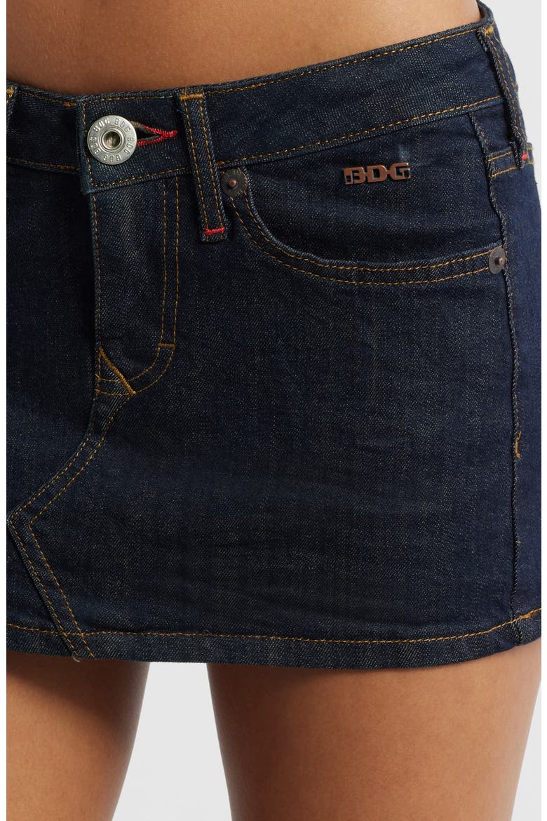 Striped Denim Ultra Miniskirt, Alternate, color, RINSE