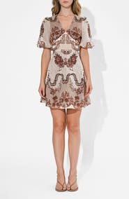 Adelyn Rae Abigail Placed Print Minidress